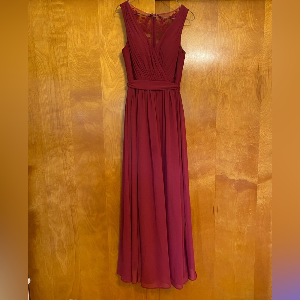 Azazie Bridesmaid Dress Burgundy